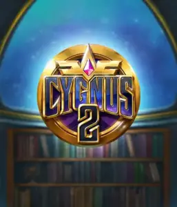 Explore the enchanting artwork of Cygnus 2 Slot by ELK Studios, showcasing a luxurious logo with a bright color scheme. Positioned against a mystical library setting, this image captures the theme of exploration and mystery. 